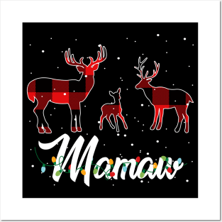 Mamaw Reindeer Plaid Pajama Shirt Family Christmas Posters and Art